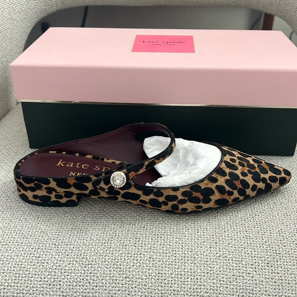 New in Box - Kate Spade Leopard Print Mules - Size 7